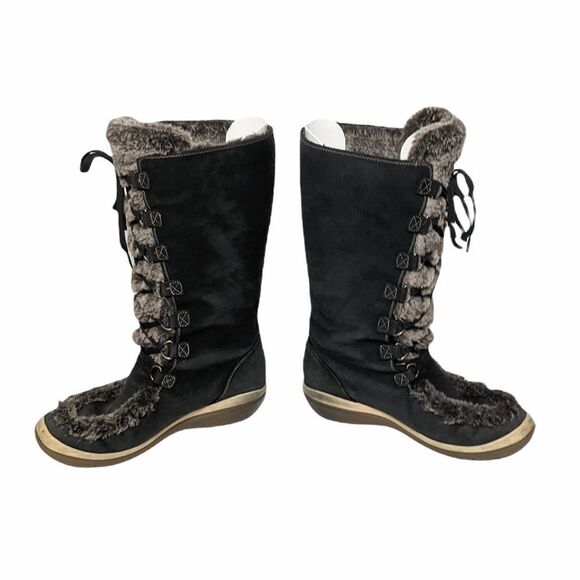 TIMBERLAND Suede Leather Faux Fur Lace-Up Boots - Picture 4 of 10